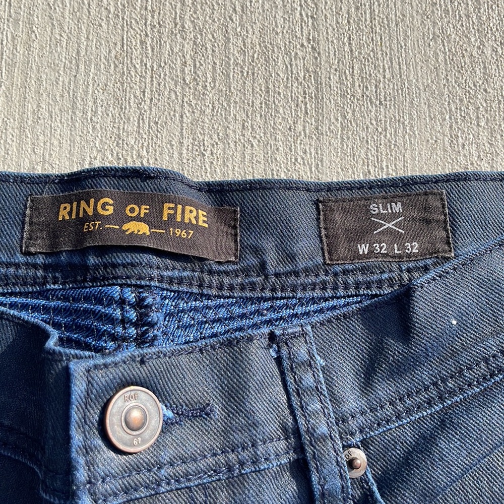 Ring of Fire Mens Dark Navy 32x32 Slim Jeans - Picture 5 of 15